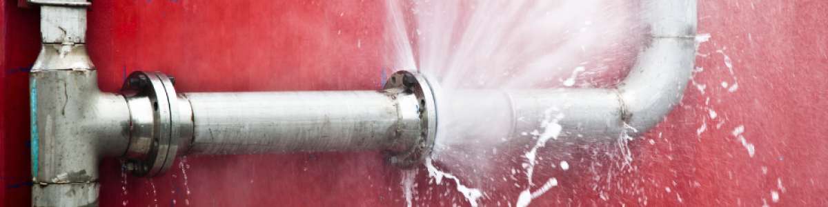 Water leak damage under a kitchen sink